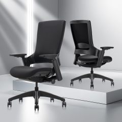 CLATINA Swivel Executive Computer Chair with 3D Armrest and Lumbar Support, Adjustable Ergonomic Fabric Backrest Task Chair for Home Office Conference Room