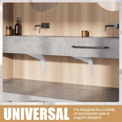Blulu One Pair Heavy Duty Commercial Bracket, Countertop Support Bracket, Steel Mounting Reversible Holder Workstation Industrial Support Holder for Shelves Desks (15" x 21",White)