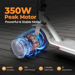 MAXSHOT Electric Scooter for Adults, 8.5/10/14" Tires, 19/22Mph, 350W/500W Motor, 21-28 Miles Range, Folding E-Scooter with Dual Suspension,APP Contro