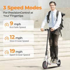MAXSHOT Electric Scooter for Adults, 8.5/10/14" Tires, 19/22Mph, 350W/500W Motor, 21-28 Miles Range, Folding E-Scooter with Dual Suspension,APP Contro