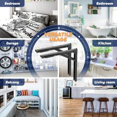 Ultrawall Folding Shelf Brackets, Heavy Duty Collapsible Shelf Bracket, 18 Inch Sturdy Table Brackets, Max Load 550lb, 2Pcs