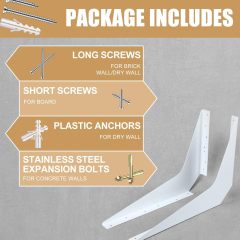 Blulu One Pair Heavy Duty Commercial Bracket, Countertop Support Bracket, Steel Mounting Reversible Holder Workstation Industrial Support Holder for Shelves Desks (15" x 21",White)