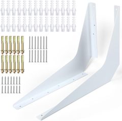 Blulu One Pair Heavy Duty Commercial Bracket, Countertop Support Bracket, Steel Mounting Reversible Holder Workstation Industrial Support Holder for Shelves Desks (15" x 21",White)