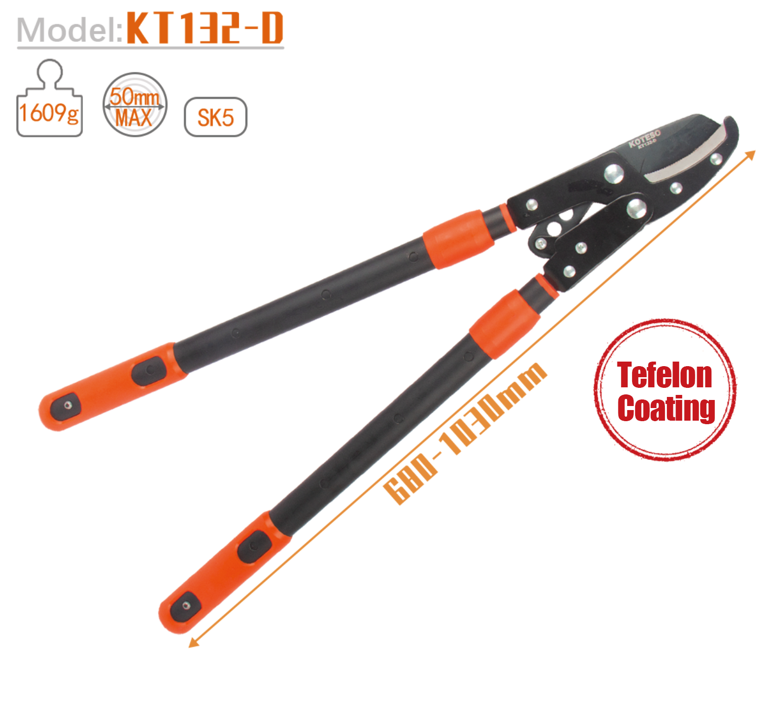 Telescopic Aluminum Handle Pruner With Anvil Lopper