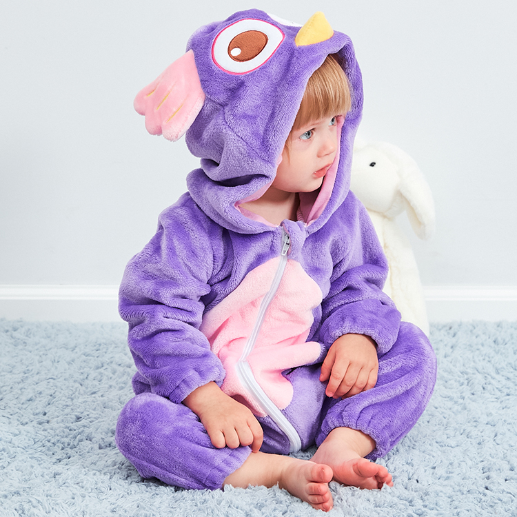 MICHLEY Amazon Children Purple Owl Clothes Cosplay Party Costume Girls Animal Rompers Baby Jumpsuit ASD5