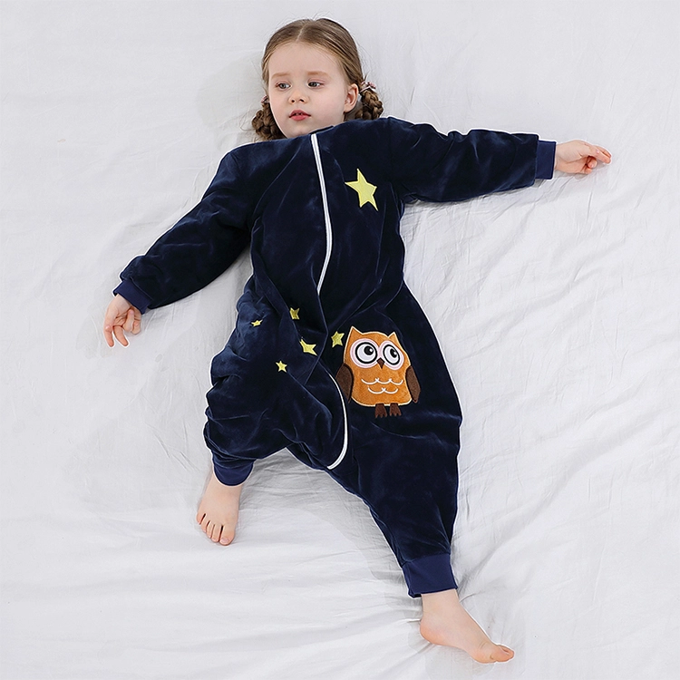 Michley New Wholesale Spring Kids One Pieces Pyjamas Romper Children Cartoon Flannel Boy's Long Pajama SD08-DB