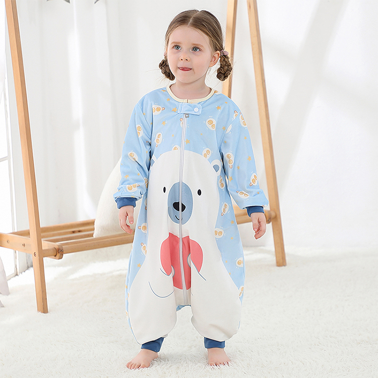 Michley Factory Price 1-6 Years Girls Winter One Pieces Clothes Boys Rompers With Zipper Printing Pajamas Kids SD08-BJX