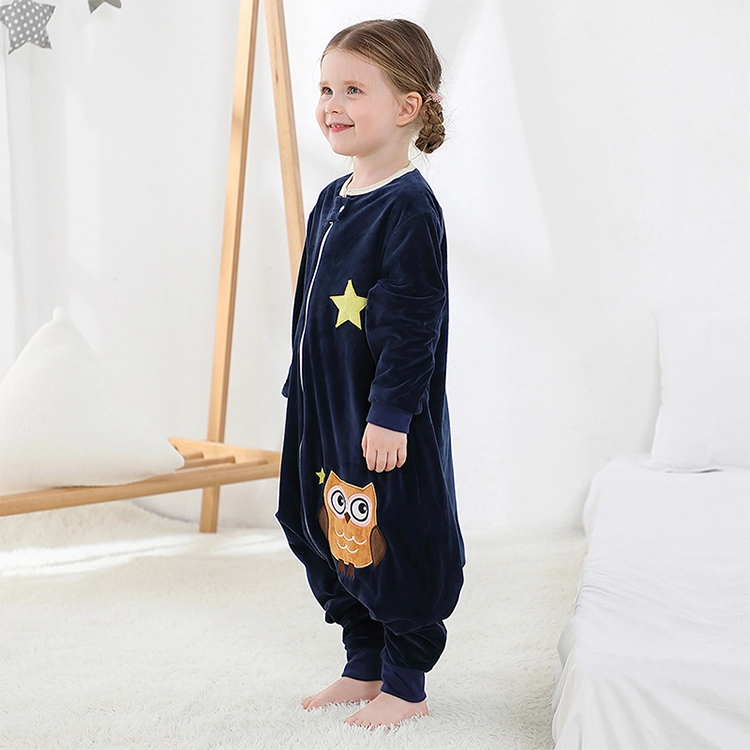 Michley New Wholesale Spring Kids One Pieces Pyjamas Romper Children Cartoon Flannel Boy's Long Pajama SD08-DB