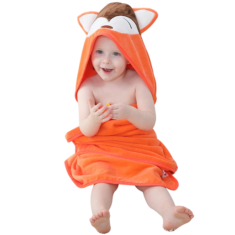 MICHLEY Baby Hooded Towel 100%Cotton Bath Towel Baby Hooded Washcloth Children Hooded Towels WEA-O