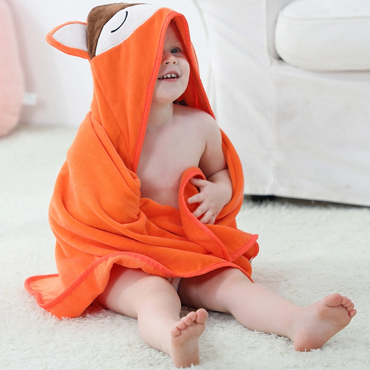 MICHLEY Baby Hooded Towel 100%Cotton Bath Towel Baby Hooded Washcloth Children Hooded Towels WEA-O