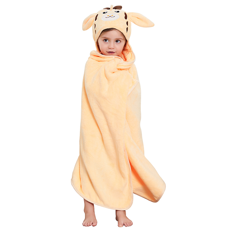 Michley Quick Dry Child Animal Bathrobe Girls Cartoon Giraffe Beach Towel Boys Hooded Baby Bath Towel 20PJ-CJL