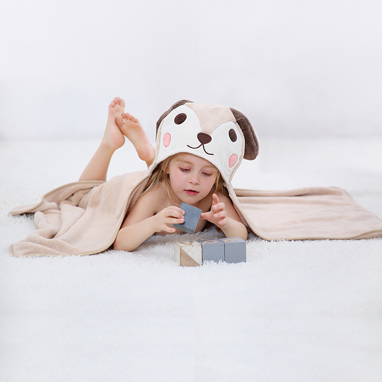 Michley Children's Bath Towel Flannel Fleece Animal Baby Hooded Towel for Baby Bath JKL-Dog