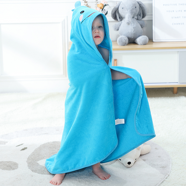 MICHLEY Spring and autumn new children's bathrobe animal cartoon baby Cape pure cotton baby bath towel Cape WEH-SB