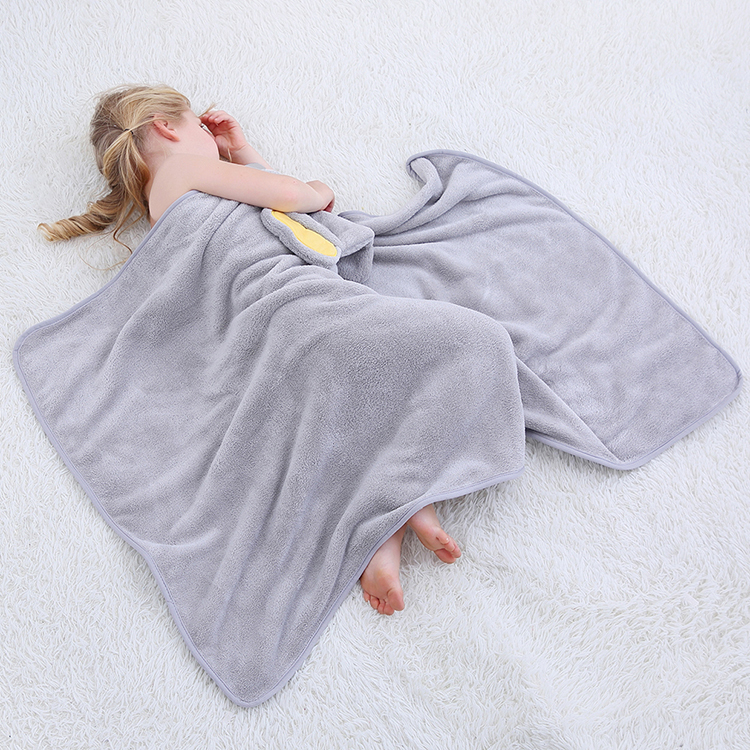 Michley Kids Elephant Towels Girls Flannel Bathrobe Hooded Baby Towel with Hood JKL-DX