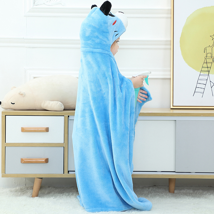 Michley Cute Animal Shaped Baby Hooded Bathrobe Cartoon Pattern Wrap Blanket Infant Fleece Hood Blankets GT-bear