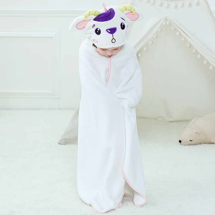 Michley Manufacturer Cartoon Animal Towels Wholesale Kids Hooded Beach Towel WM-sheep