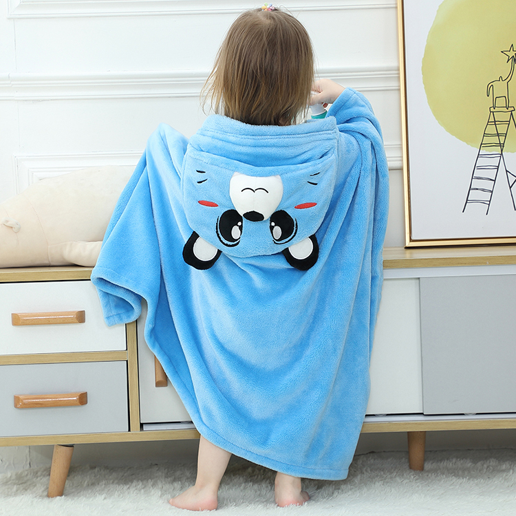 Michley Cute Animal Shaped Baby Hooded Bathrobe Cartoon Pattern Wrap Blanket Infant Fleece Hood Blankets GT-bear