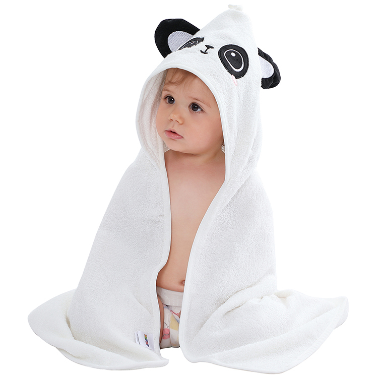 MICHLEY 75*75 cm Summer Beach Bath Towel Panda Shape Comfort Skincare Bamboo Fiber 0-3 Year Old Kids Towels  Z1-XM