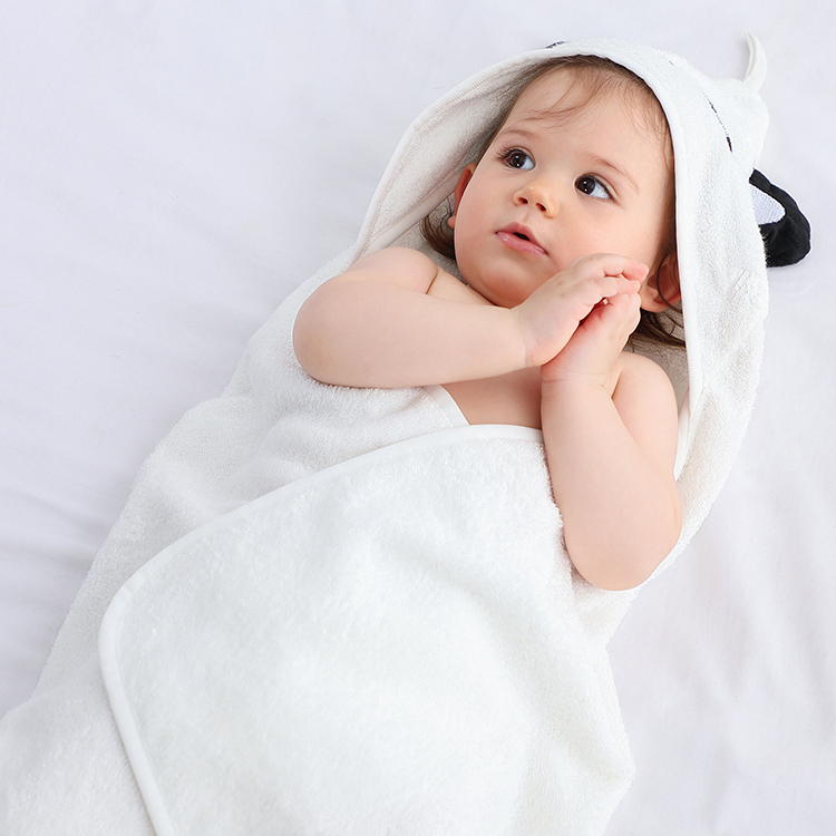 MICHLEY 75*75 cm Summer Beach Bath Towel Panda Shape Comfort Skincare Bamboo Fiber 0-3 Year Old Kids Towels  Z1-XM