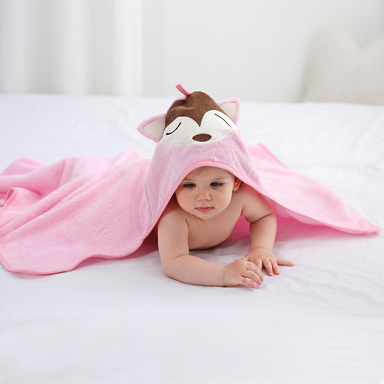 MICHLEY 75*100 cm Luxury Cute Cartoon Baby Shower Towel Baby Hooded Towel Kids Bath Towel Z2-HL