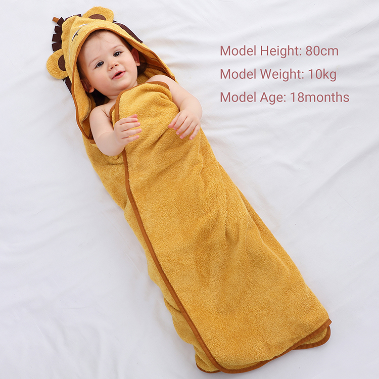 MICHLEY 75*100 cm Soft Quality Custom Baby Animal Design kids bath blanket organic 100% bamboo baby hooded towel Z2-SZ