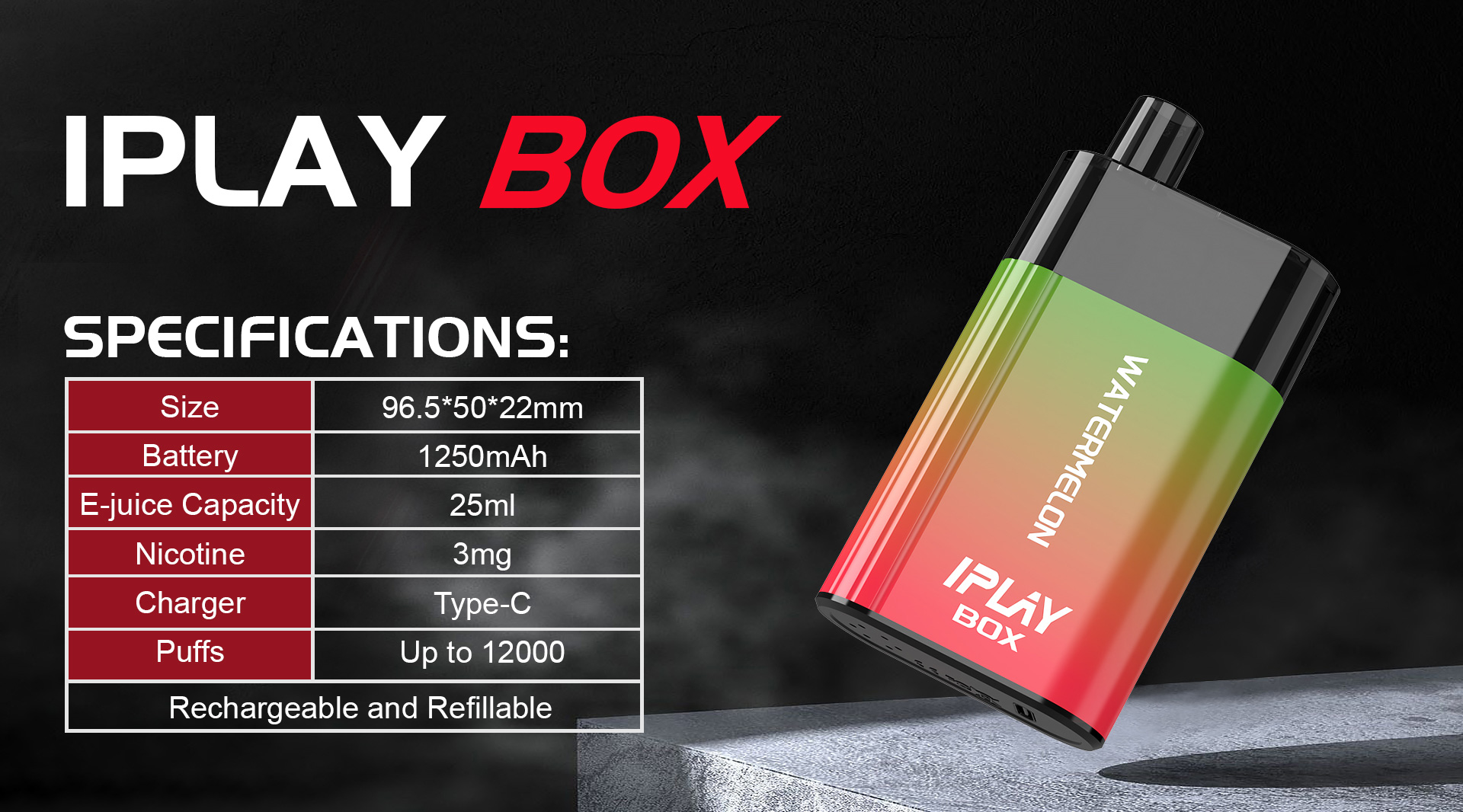 Iplay box 4 Iplay Box Disposable Vape Specifcations