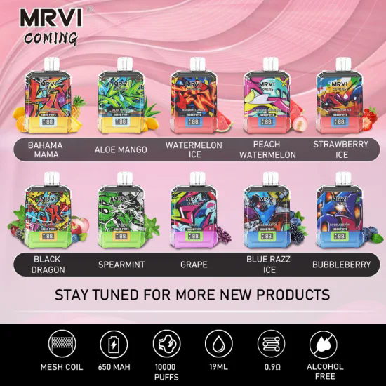 OEM Manufacturer Wholesale I Vape 19ml E Liquid 650mAh Rechargeable Battery LED Screen Display Mrvi Coming Puff 10K Disposable Electronic Cigarette 10000 Puffswebp