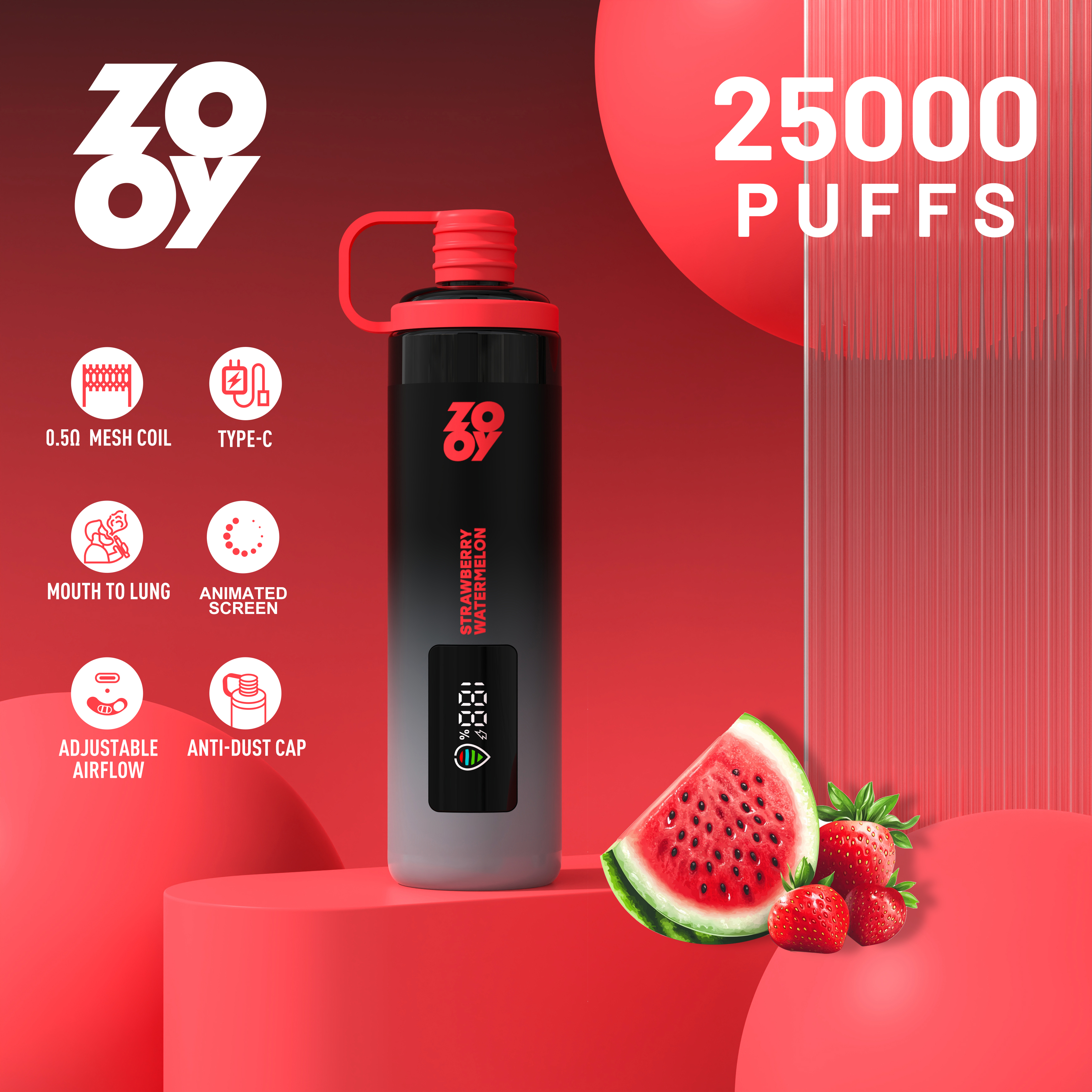 Zooy sisha 25000 4 Strawberry watermelon