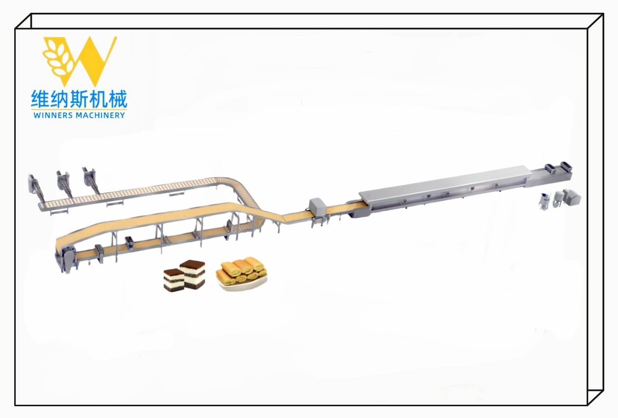 LIGNE DE PRODUCTION DE ROULEAUX SUISSES ET DE GÂTEAUX ÉTAGE ENTIÈREMENT AUTOMATIQUE