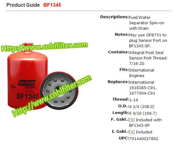Instead Baldwin BF1345 Hydraulic Filter