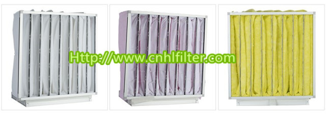 Waterproof FPF Medium Bag Galvanized Aluminum Air Filter For Central Air Conditioning