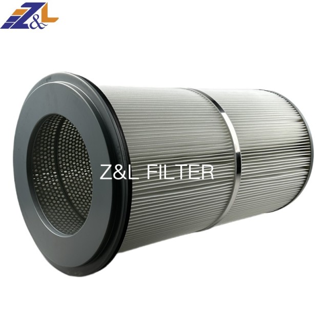 Z&L Factory Manufacturer Industrial 0.3 Welding Fume Powder Collection Cylindrical Polyester Dust Cartridge Air Filter