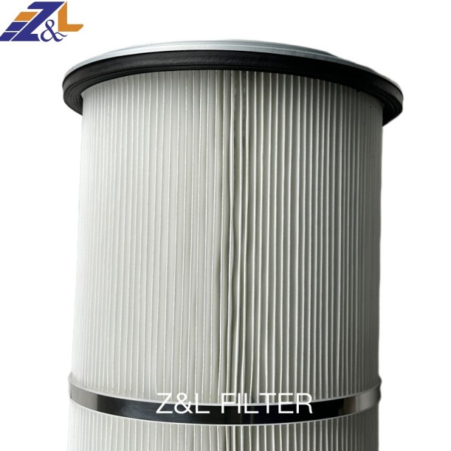 Z&L Factory Manufacturer Industrial 0.3 Welding Fume Powder Collection Cylindrical Polyester Dust Cartridge Air Filter