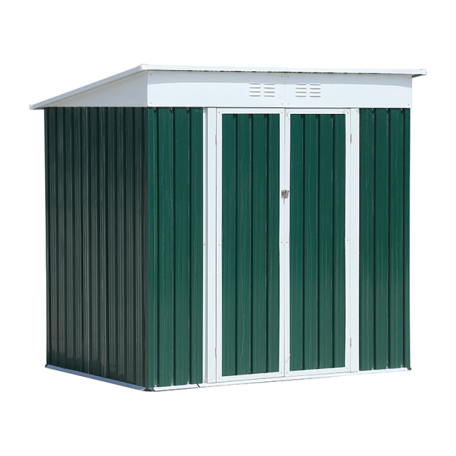 6X4 Feet Green Pent Metal Steel Shed