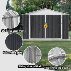 12x19 Feet Metal Garage Shed