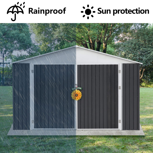 12x19 Feet Metal Garage Shed