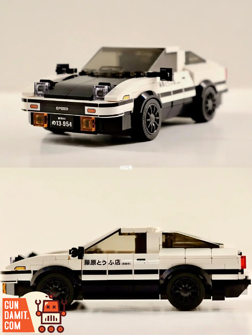 Mould King 27013 Initial D AE86 Mini Sports Car w/ Showcase