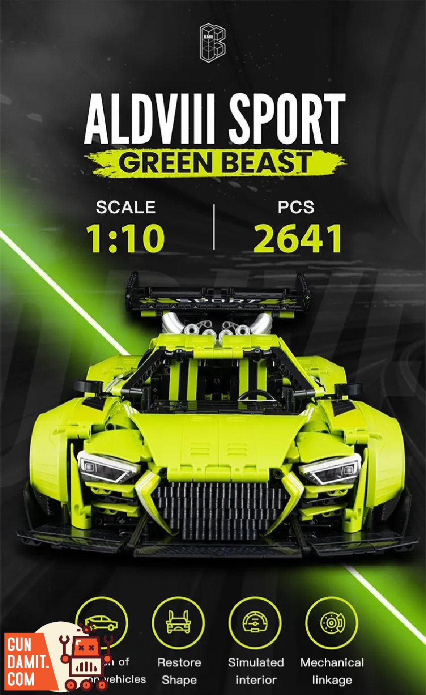 K Box 1/10 10516 Audi R8 Building Blocks w/o PF Parts - ChowBrick