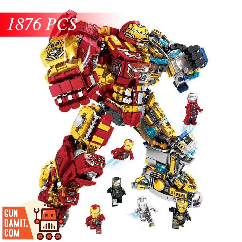 LY 76078 Iron Hero Hulkbuster Building Block Half Clear