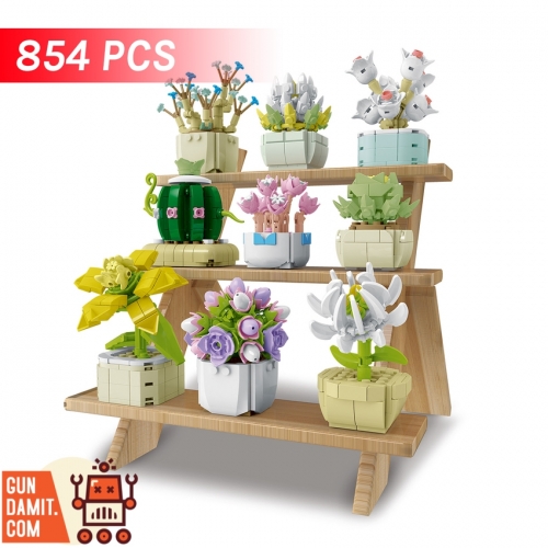 Mork Model 034006 Succulent Garden Set of 9 w/ Stand - ChowBrick Store