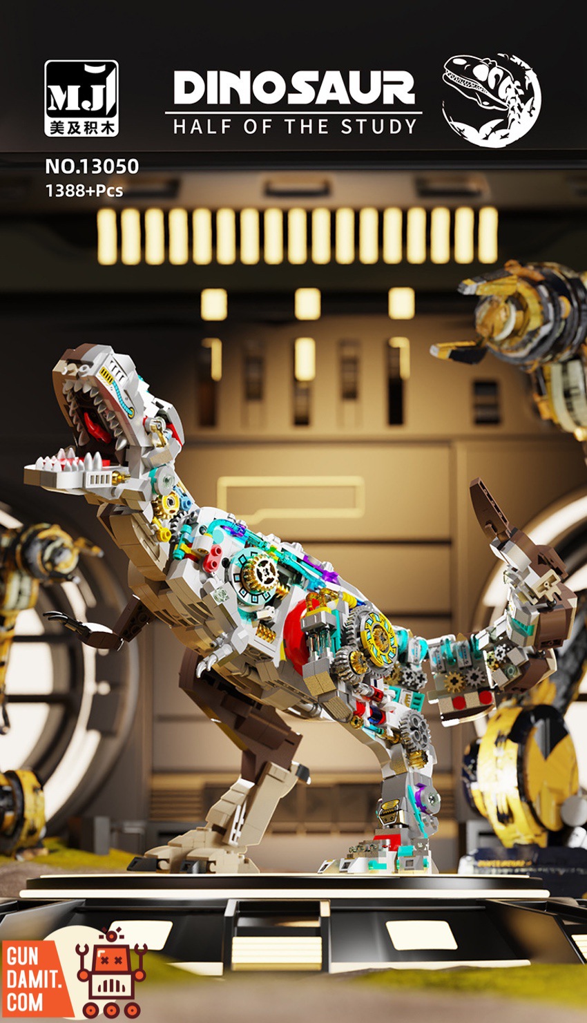 MJ 13050 Dinosaur Tyrannosaurus Rex Half Clear Version - ChowBrick