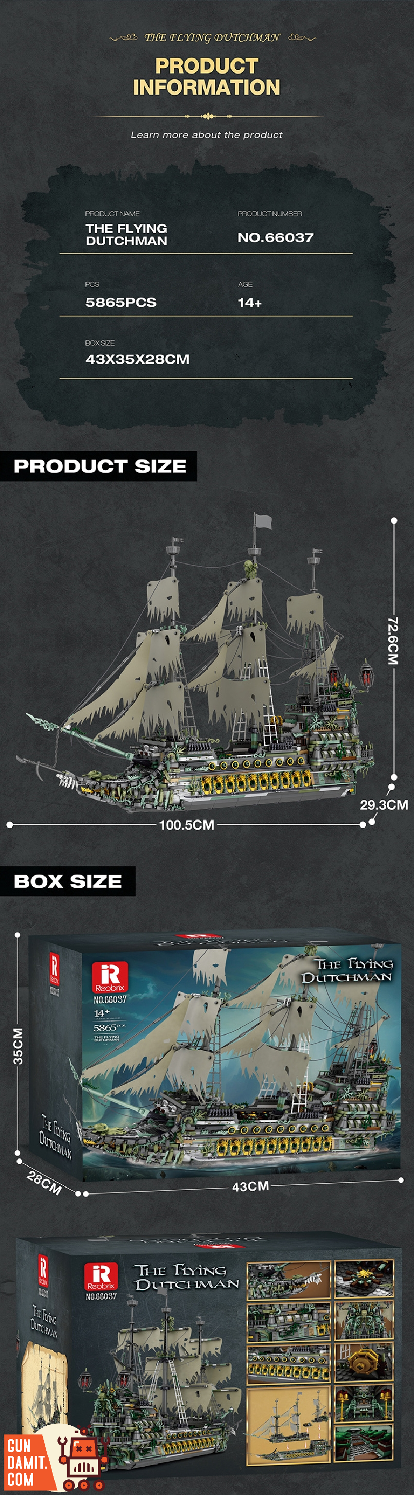 Reobrix 66037 The Flying Dutchman - ChowBrick Store