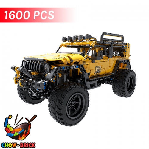 Onebot 1/10 OBJEP92AIQI Yellow Jeep Wrangler Explorer - ChowBrick