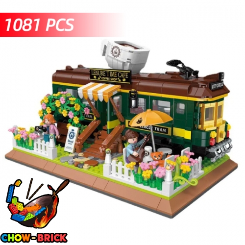 ZHEGAO DZ6002 Train Coffee House Mini Bricks - ChowBrick Store