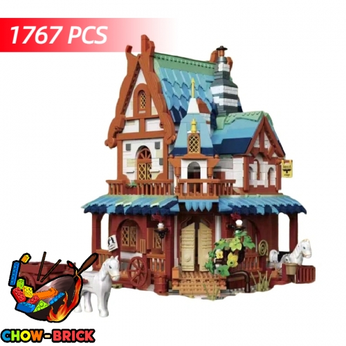 ZHEGAO 613007 Medieval Post Station Building Mini blocks