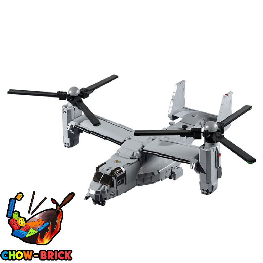 BuildMoc C10184 Osprey Tiltrotor V-22 Bell Helicopter - ChowBrick