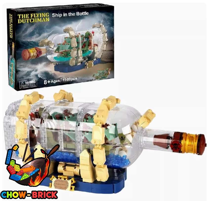 Free Tribe 92199 Ship in a Bottle: The Flying Dutchman w/ Lights