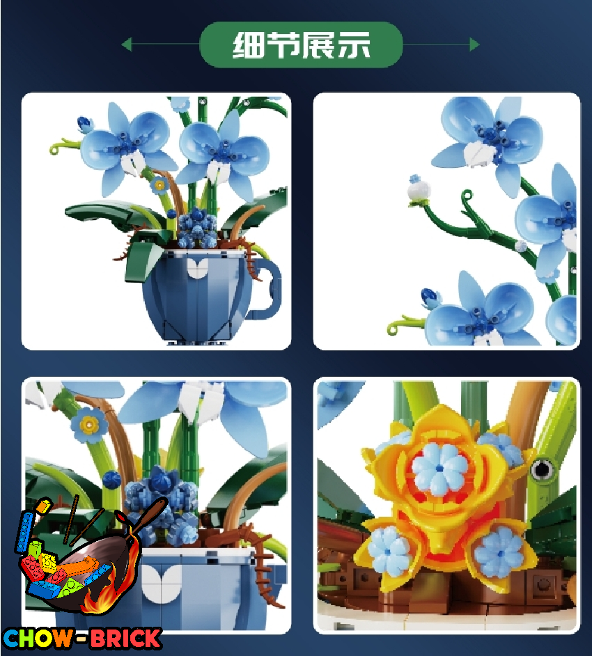 DK 3004 Orchid in Coffee Cup Blue Version - ChowBrick Store