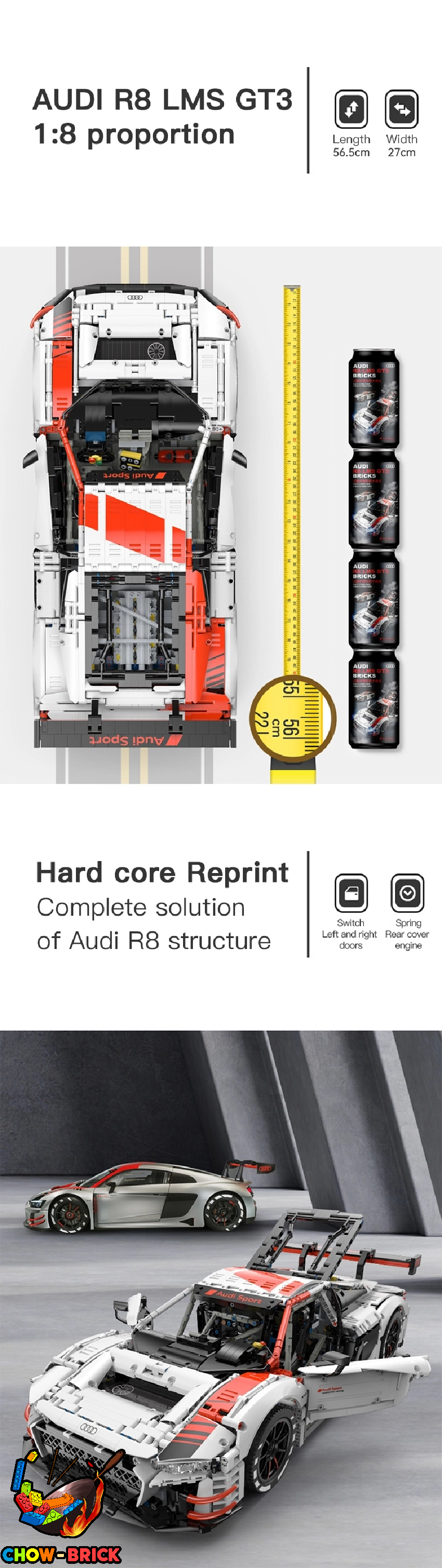 RASTAR 99310 Audi R8 LMS GT3 Static Version - ChowBrick Store