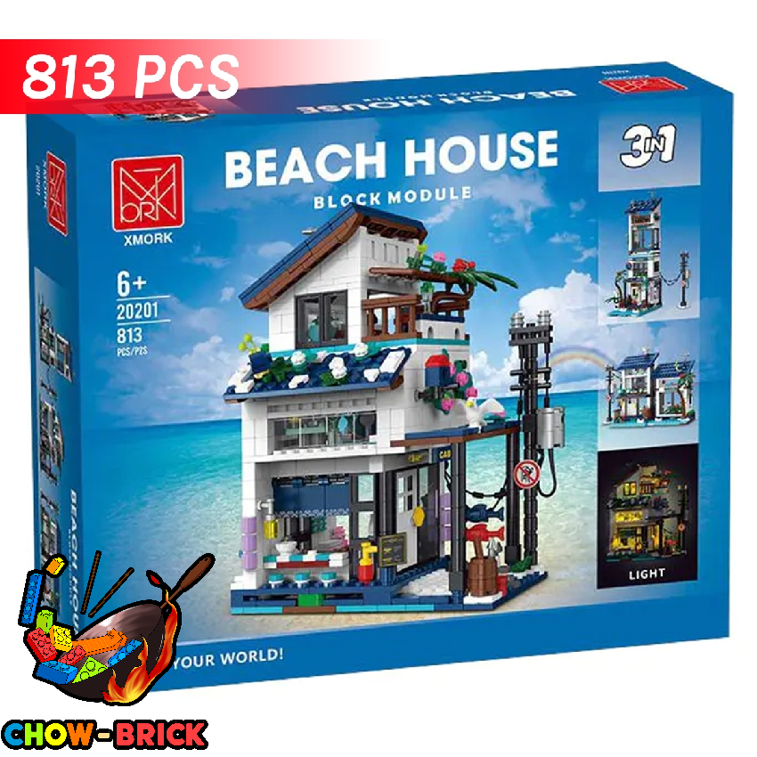 Mork Model 20201 Beach House w/ Lights - ChowBrick Store